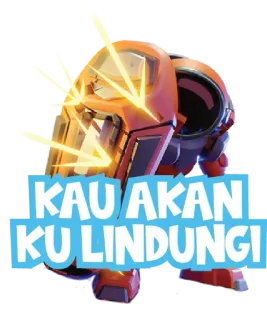 🧖‍♂ KAU AKAN KU LINDUNGI robot, armor, protection, text, orange, mechanical telegram sticker