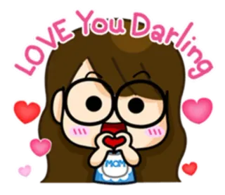 ❣ Love You Darling love, darling, cute, cartoon, heart, adorable, greeting whatsapp sticker
