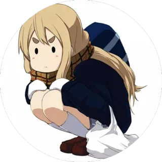 👀 Anime, Ragazza, Cartone animato, Accovacciata, Carino, Personaggio, Manga whatsapp sticker
