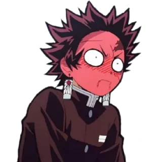 😁 Tanjiro Kamado Demon Slayer anime, demon slayer, tanjiro, cartoon, funny, shocked, anime character telegram sticker