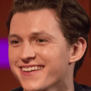⚙ Tom Holland actor, celebridad, Tom Holland, sonriendo, retrato whatsapp sticker