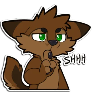 🤫 SHHH furry, wolf, quiet, shhh, silence, cartoon, anthropomorphic telegram sticker