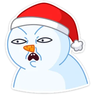 🤢 muñeco de nieve, navidad, invierno, dibujos animados, emoji, pegatina whatsapp sticker