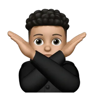 😁 Эмодзи, Человек, Крест, Руки скрещены, Нет, Стоп whatsapp sticker