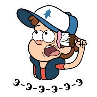 🤯 Dipper Pines Gravity Falls cartoon, character, animated, comedy, Dipper, hat telegram sticker
