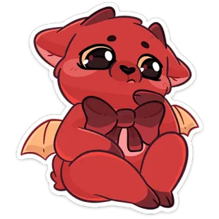 😈 kreskówka, zwierzę, słodkie, kawaii, czerwony, niedźwiedź, stworzenie whatsapp sticker