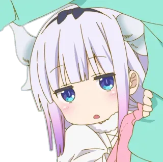 👀 Kanna Kamui Miss Kobayashi's Dragon Maid 애니메이션, 칸나, 드래곤 메이드, 귀여운, 카와이, 팬아트, 치비 telegram sticker