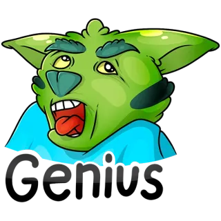 😀 漫画, 生き物, 緑, モンスター, 面白い, 表情 telegram sticker