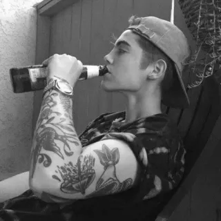 📎 mann, bier, tattoo, trinken, alkohol telegram sticker