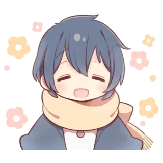 🤔 Anime, Szalik, Słodkie, Kwiaty, Chłopak telegram sticker