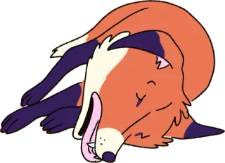 ☠️ キツネ, 動物, 漫画, オレンジ, 睡眠, かわいい telegram sticker