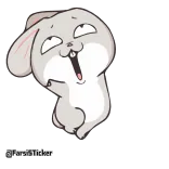 💃 coniglio, carino, adesivo, cartone animato, animale, divertente, buffo whatsapp sticker