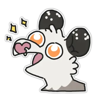 🤩 животное, мультфильм, милый, стикер, млекопитающее whatsapp sticker