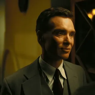 🎬 Robert Oppenheimer Oppenheimer personne, portrait, homme, costume, film, Cillian Murphy, scientifique, biographie telegram sticker