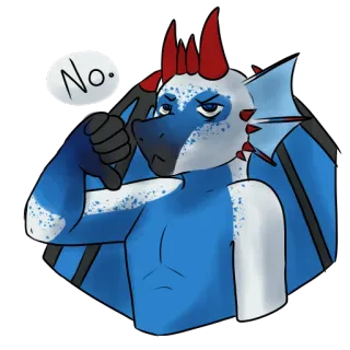 ❌ No. dragón, pulgar abajo, no, rechazar, no me gusta whatsapp sticker