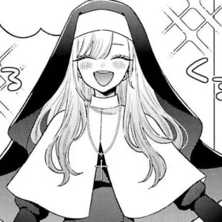 😄 religieuse, animé, manga, dessin animé, personnage, religieux telegram sticker