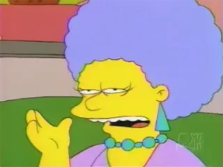 🤔 Selma Bouvier The Simpsons 만화, 셀마, 심슨 가족, 부비에, 캐릭터 telegram sticker