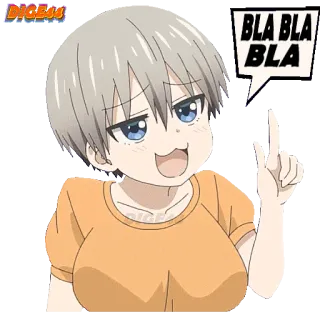 🗣 BLA BLA BLA anime girl, expression, cartoon, speech bubble, manga, cute, blabbering telegram sticker