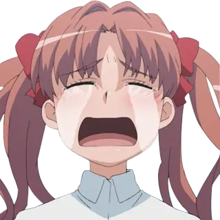 😭 anime, chorando, triste, menina, lágrimas, emocional whatsapp sticker