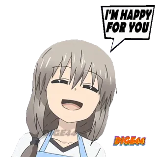 😃 I'M HAPPY FOR YOU anime, happy, cartoon, smile, joyful telegram sticker