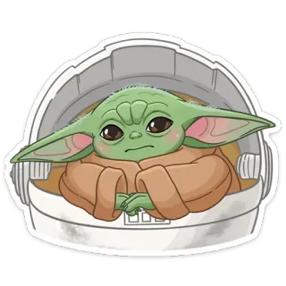 😕 Grogu Grogu, The Mandalorian, Baby Yoda, Star Wars, mignon, vert, personnage telegram sticker