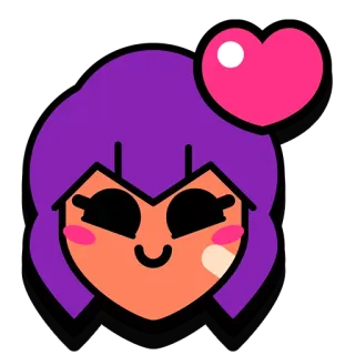 ❤️ 荒野乱斗, 雪莉, 爱心, 表情, 电子游戏 telegram sticker