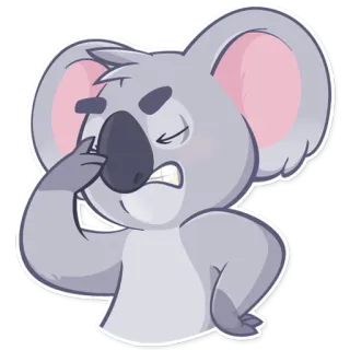 🤦‍♀️ koala, animal, dessin animé, autocollant, émotion, expression, mignon telegram sticker
