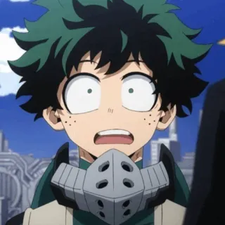🥦 Izuku Midoriya My Hero Academia 애니메이션, 나의 히어로 아카데미아, 미도리야 이즈쿠, 데쿠, 히어로, 만화 telegram sticker