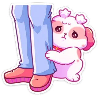 😔 dog, cute, cartoon, pet, animal, puppy, fearful, shy telegram sticker