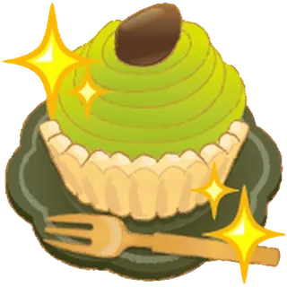 😊 comida, postre, pastel, pastelería, dulce, matcha, verde, cupcake whatsapp sticker