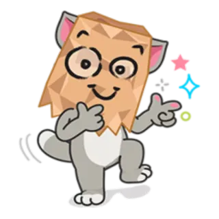 😄 cartoon, cat, paper bag, dancing, stars telegram sticker