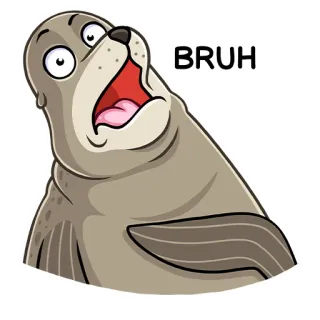 🥴 BRUH foca, bruh, meme, animale, cartone animato, divertente telegram sticker