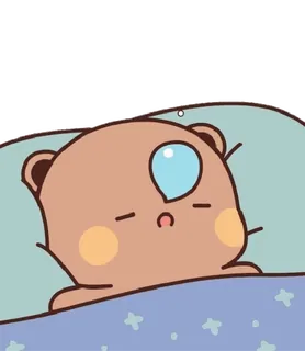 😴 fofo, urso, dormindo, cansado, desenho animado whatsapp sticker