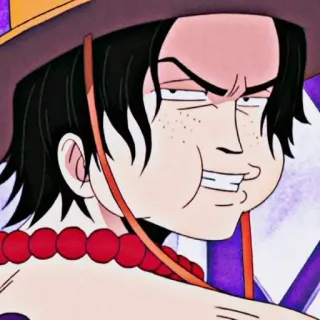♠ Portgas D. Ace One Piece 动漫, 海贼王, 波特卡斯·D·艾斯, 角色, 漫画 telegram sticker