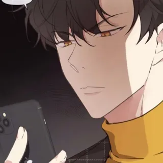 🎗 アニメ, マンガ, 男, ポートレート, 電話, 韓国, イケメン telegram sticker