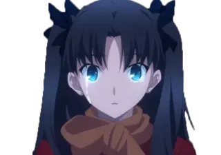 😢 Rin Tohsaka Fate/stay night anime, character, sad, crying, girl, fate series telegram sticker