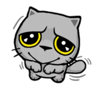 😔 Katze, traurig, Cartoon, Sticker, Tier telegram sticker