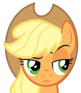 😒 Applejack My Little Pony applejack, poney, dessin animé, personnage, expression, cheval telegram sticker
