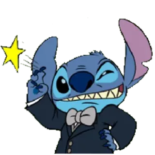 😏 Stitch Lilo & Stitch Cartoon, Alien, Niedlich, Disney, Stern, Figur telegram sticker