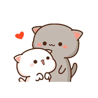💟 kot, słodki, miłość, serce, kawaii, zwierzę telegram sticker