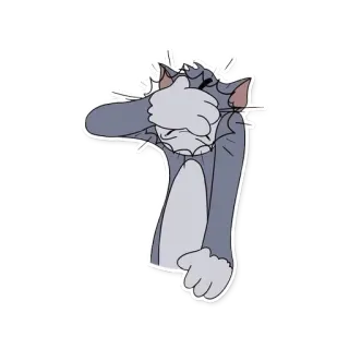 🤦 Tom Cat Tom and Jerry kartun, kucing, kesal, sedih, frustrasi whatsapp sticker