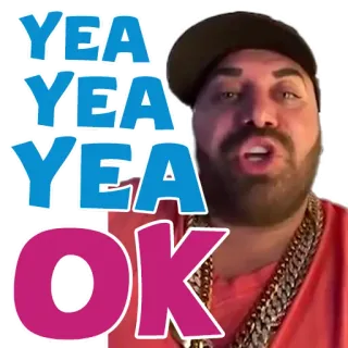 👌 YEA YEA YEA OK мужчина, ок, да, согласие, позитив, выражение whatsapp sticker