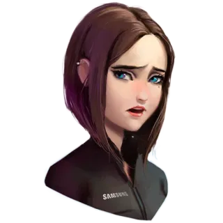 😒 SAMSUNG samsung, девушка, портрет, sam, виртуальный ассистент telegram sticker