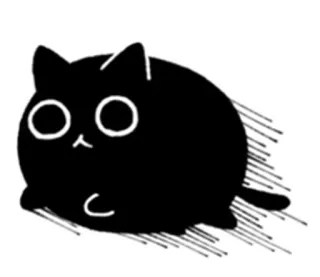 🤤 kat, zwart, schattig, dier, cartoon telegram sticker