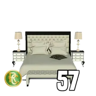 5️⃣ 57 dormitorio, muebles, cama, mesita de noche, lámparas, decoración, diseño de interiores telegram sticker