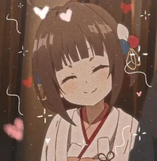 💗 Anime, Chica, Corazones, Lindo, Brillos telegram sticker