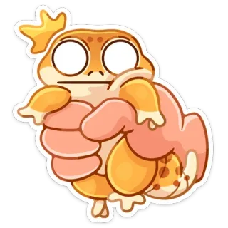😱 лягушка, милый, мультфильм, корона, животное, смешной telegram sticker