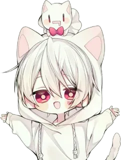 😀 anime, cat, chibi, cute, kawaii, manga, cat ears whatsapp sticker
