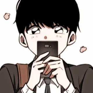 😮 anime, cartoon, schoolboy, boy, cute, phone whatsapp sticker