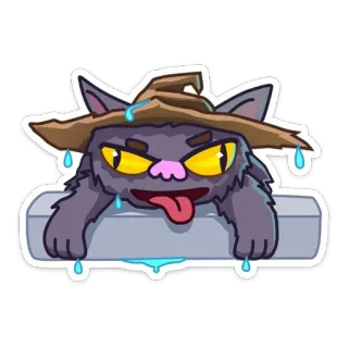 😛 gato, mago, desenho animado, adesivo, engraçado, animal whatsapp sticker